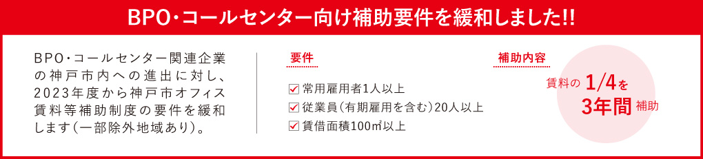 BPO・コールセンター向け補助要件を緩和しました!!